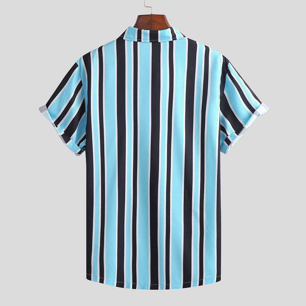 Men Stripe Shirts in Blue for Daily Casual Wear