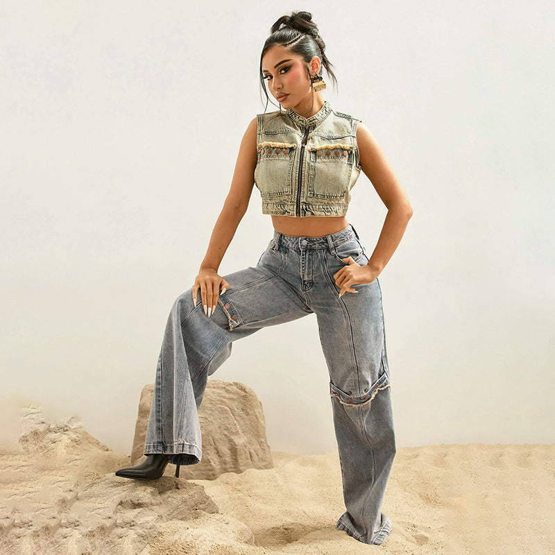 Y2k Baggy Wide Leg Jeans Women Vintage Streetwear Washed Denim Pants Grunge Basic Slouchy Trousers JaysEssentials