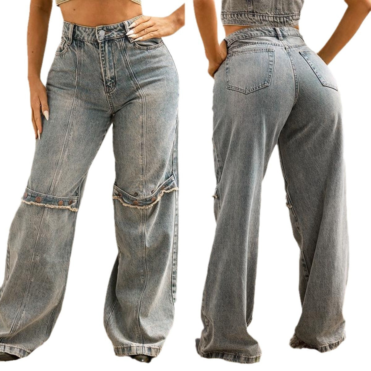 Y2k Baggy Wide Leg Jeans Women Vintage Streetwear Washed Denim Pants Grunge Basic Slouchy Trousers JaysEssentials