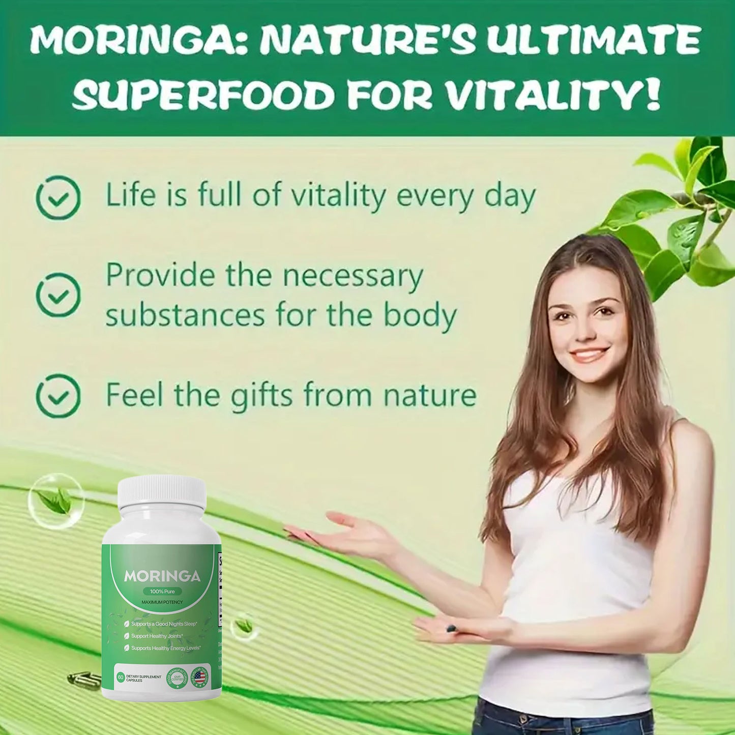 Moringa Capsules for Energy, Metabolism & Immune Support