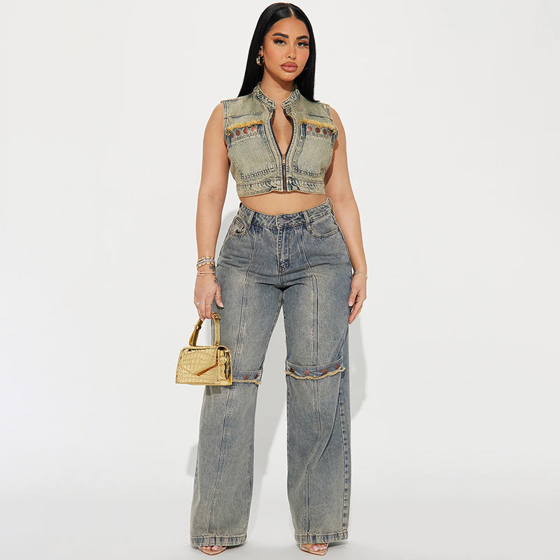 Y2k Baggy Wide Leg Jeans Women Vintage Streetwear Washed Denim Pants Grunge Basic Slouchy Trousers JaysEssentials