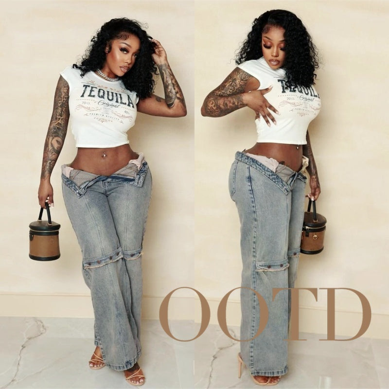 Y2k Baggy Wide Leg Jeans Women Vintage Streetwear Washed Denim Pants Grunge Basic Slouchy Trousers JaysEssentials