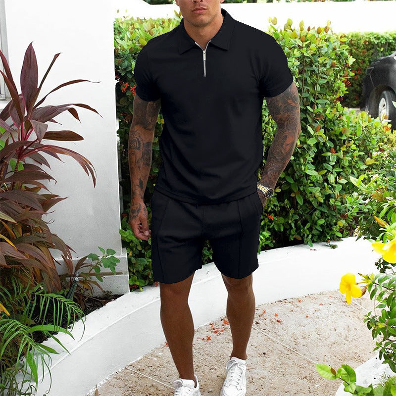 Men's Short-sleeved Shorts Casual Suit Two-piece Set