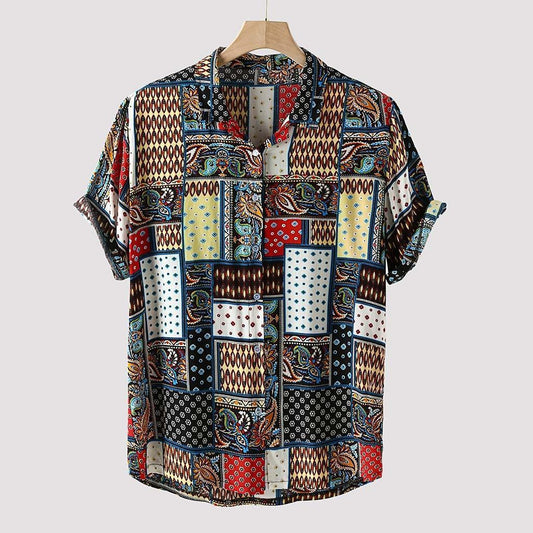 Men's Bamboo And Linen Shirt Breathable Lightweight Casual Tee