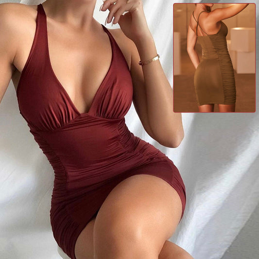 Sexy Deep V-neck Suspender Dress INS Fashion Slim Hip Backless Short Dresses Summer Women's Clothing JaysEssentials