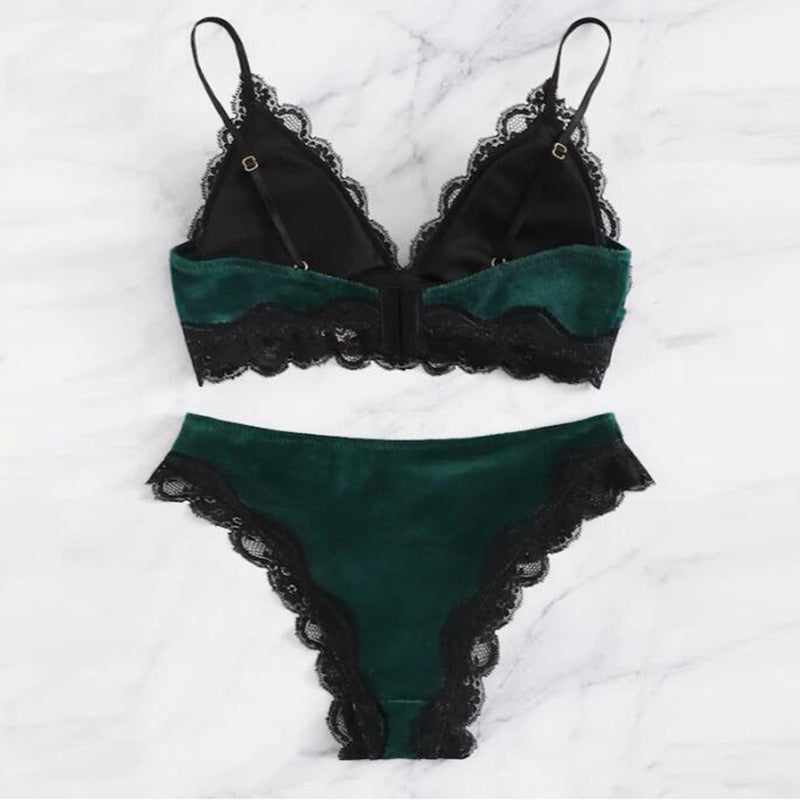 Women's Simple European And American Style Flannel Sexy Lingerie Suit