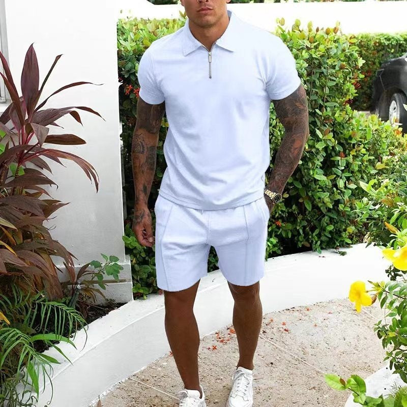 Men's Short-sleeved Shorts Casual Suit Two-piece Set