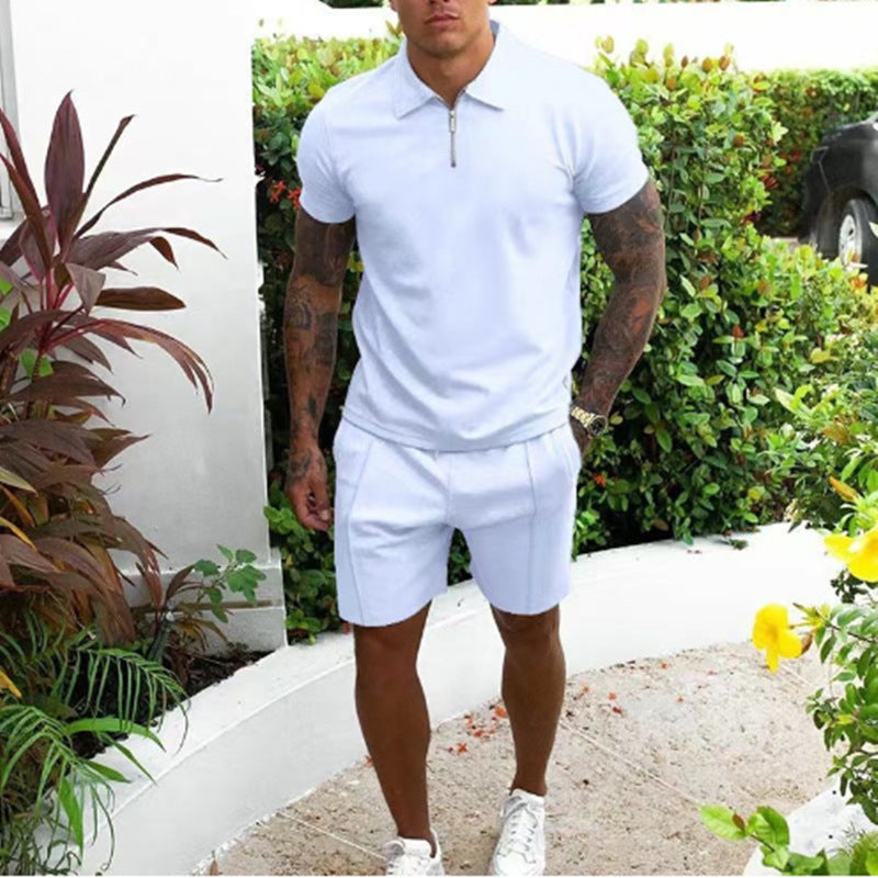 Men's Short-sleeved Shorts Casual Suit Two-piece Set