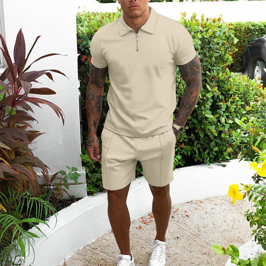 Men's Short-sleeved Shorts Casual Suit Two-piece Set