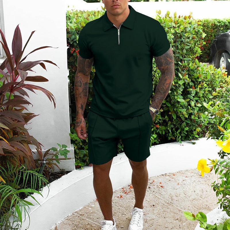 Men's Short-sleeved Shorts Casual Suit Two-piece Set