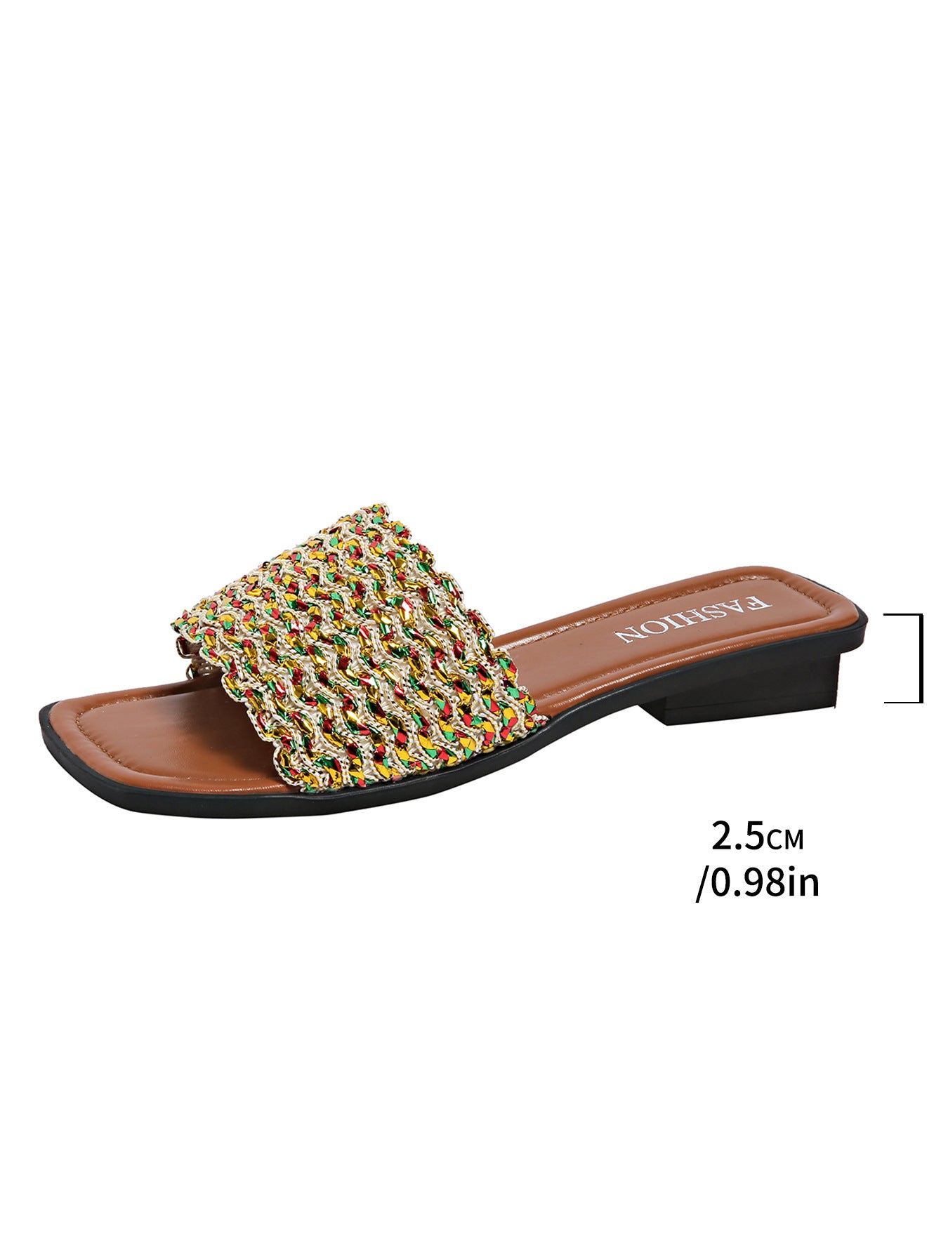Women's Stylish Woven Square Toe Slippers for All-Day Comfort