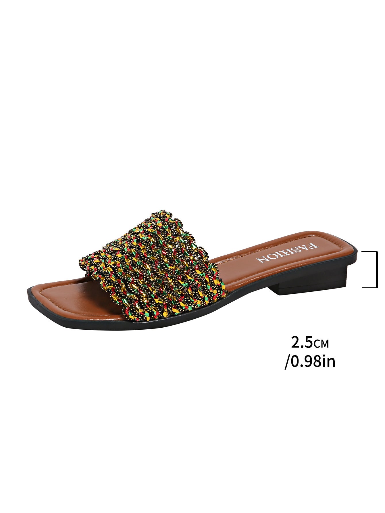 Women's Stylish Woven Square Toe Slippers for All-Day Comfort